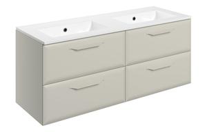 Stafford 1210mm Wall Hung 4 Drawer Basin Unit w/0TH Basin - Matt Latte
